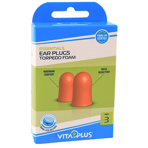 VITAPLUS EAR PLUGS TORPEDO FOAM 3 PAIRS