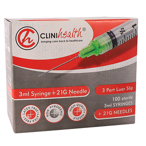 SYRI 3ML + NEEDLE 21GX38MM CLINIH 100~
