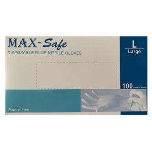 GLOVES EXAM NITRILE PF MAX-SAFE LARG 100