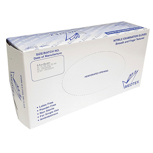 GLOVE EXAM NITRILE P/F MED MEDTEX 100~