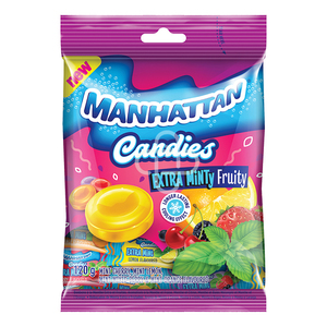 MANHATTAN CANDIES XTRA MINTY FRUITY 120G
