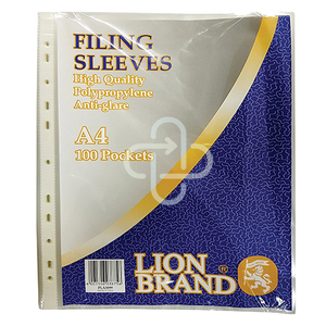 FILING SLEEVES A4 40mic LION 100'S