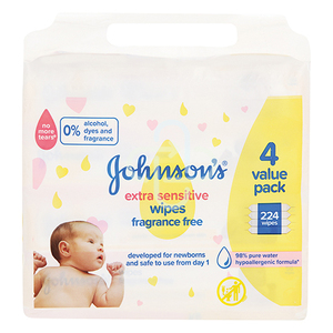 J&J BABY WIPES EXTRA SENSITIVE 4X56 ~