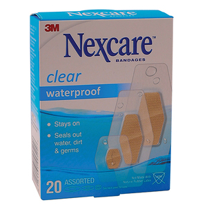NEXCARE CLEAR WATERPROOF ASSORTED 20S
