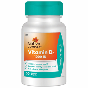 NATIVA COMPLEX VIT D3 1000IU CAPS 60
