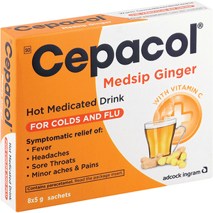 CEPACOL MEDSIP COLD & FLU GINGER  8