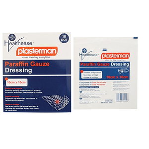 PARAFFIN GAUZE PLAS/MAN STER 10X10CM 10
