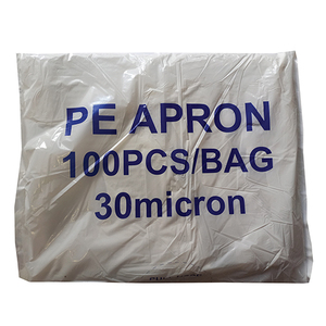 APRON PE PLASTIC WHITE 30 MIC 100's