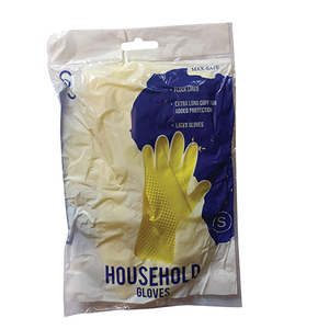 GLOVE LATEX HOUSEHOLD YELLOW S 1Pair