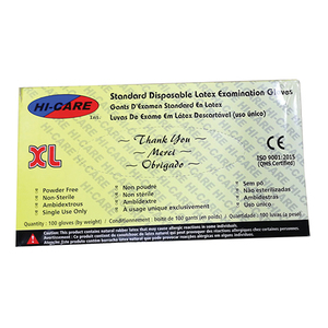 GLOVE EXAM LATEX PF  X-LARGE 100