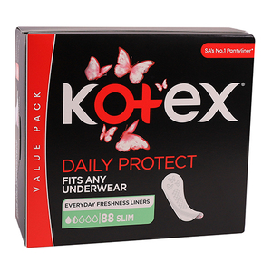KOTEX PANTYLINERS SLIM UNSCENTED 88