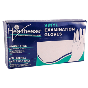 GLOVE VINYL LARGE HEALTHEASE 100~