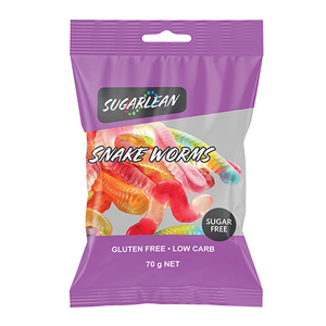 SUGARLEAN SNAKE WORM JELLIES 70G