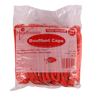 MOP CAP BOUFFANT RED HEALTHEASE 100's