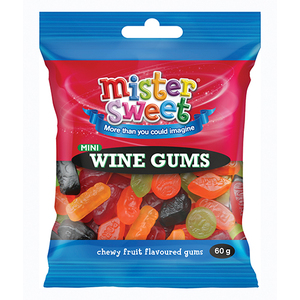MISTER SWEET MINI WINE GUMS 60G