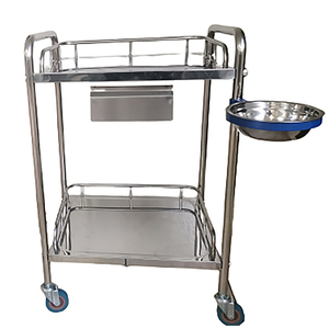 MEDICAL TROLLEY LARGE STAINLESS STEEL