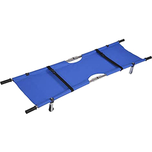 STRETCHER - BLUE 2 FOLD WITH WHEELS