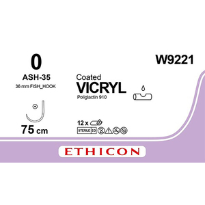 SUT ETHICON VICRYL BRD VI 75CM W9221 12~