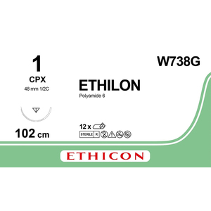 SUT ETHICON ETHILON BLK 100CM M4 W738G