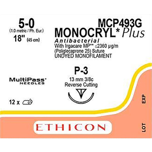 SUT ETHICON MONOCRYL PLS UND MCP493G 12~