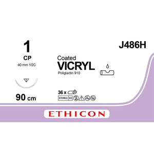 SUT ETHICON VICRL 1 BRD 90CM J486H 36~