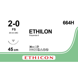 SUT ETHICON ETHILON BLK 45CM M3 664H