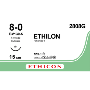 SUT ETHICON ETHILON BLK 15CM 2808G 12~