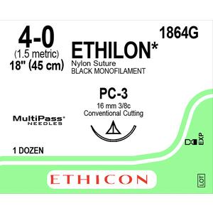 SUT ETHICON ETHILON BLK 15CM 1864G 12~