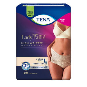 TENA LADY PANTS PLUS CREME LARGE 8's