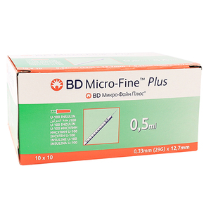 MICRO-FINE BD U100 0.5ML 29GX12.7MM 100~