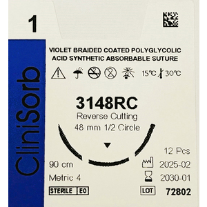 SUT CLINISORB 48MM 1/2 REV CT 90CM 12~