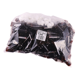PLAS BOTTLE 30ML ROUND AMBER SCREW C 100