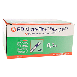 MICRO-FINE+ BD U100 0.3ml 30G 8mm 100~