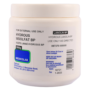 LANOLIN HYDROUS UNG 500G MEDICOLAB