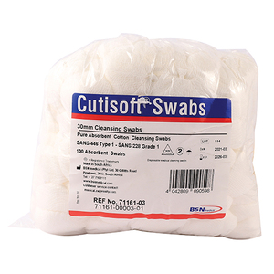 CLEANSING SWABS 30MM N/S CUTISOFT 100s