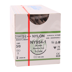 SUT ETH NYL 3/0 24MM RC 45CM NY954 12~