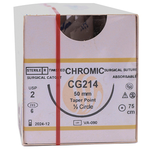 SUT CHROMIC 2 50MM TAPER 75CM CG214 12~