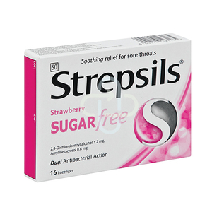 STREPSILS STRAWBERRY 16 LOZ SUGAR FREE