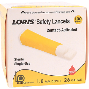 LANCET SAFETY 26Gx1.8MM LORIS 100~