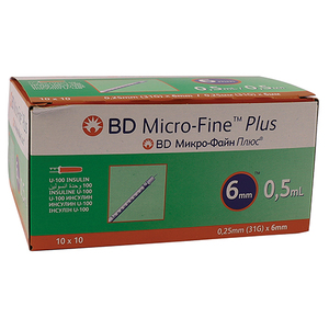 MICRO-FINE BD SYRI 0.5ML 31GX6MM 100~