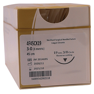 SUT TRUGUT CHROMIC 3/0 45C RC 3/8 12~