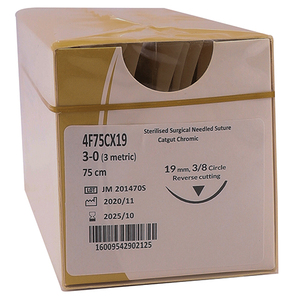 SUT TRUGUT CHROMIC 3/0 75C RC3/8 12~