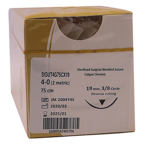 SUT TRUGUT CHROMIC 4/0 19MM RC 75CM 12~