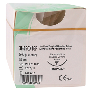 SUT TRULON NYLON 5/0 16MM RC 45CM 12~