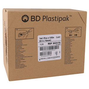 BD SYRI PLASTIPAK 1ML NEED 25GX16MM 120~