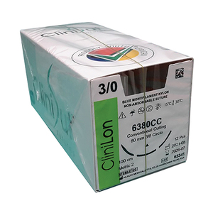 SUT NYLON 3/0 CLINILON 80MM CC 100CM 12~