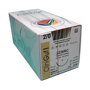 SUT CHROMIC 2/0 CLINIGU 26MM RC 75CM 12~