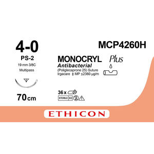SUT MONOCRYL 4/0 RC 19MM MCP4260H 36~