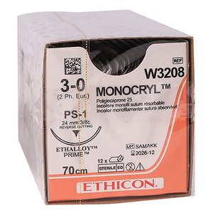 SUT MONOCRYL 24MM 3-0 RC W3208 12~